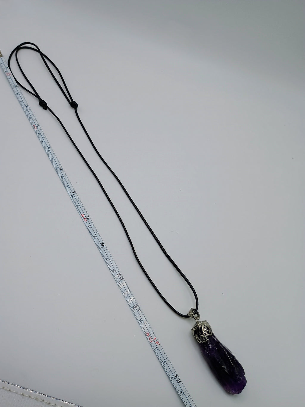 Handmade Natural Amethyst Necklace, Natural Stone Pendant