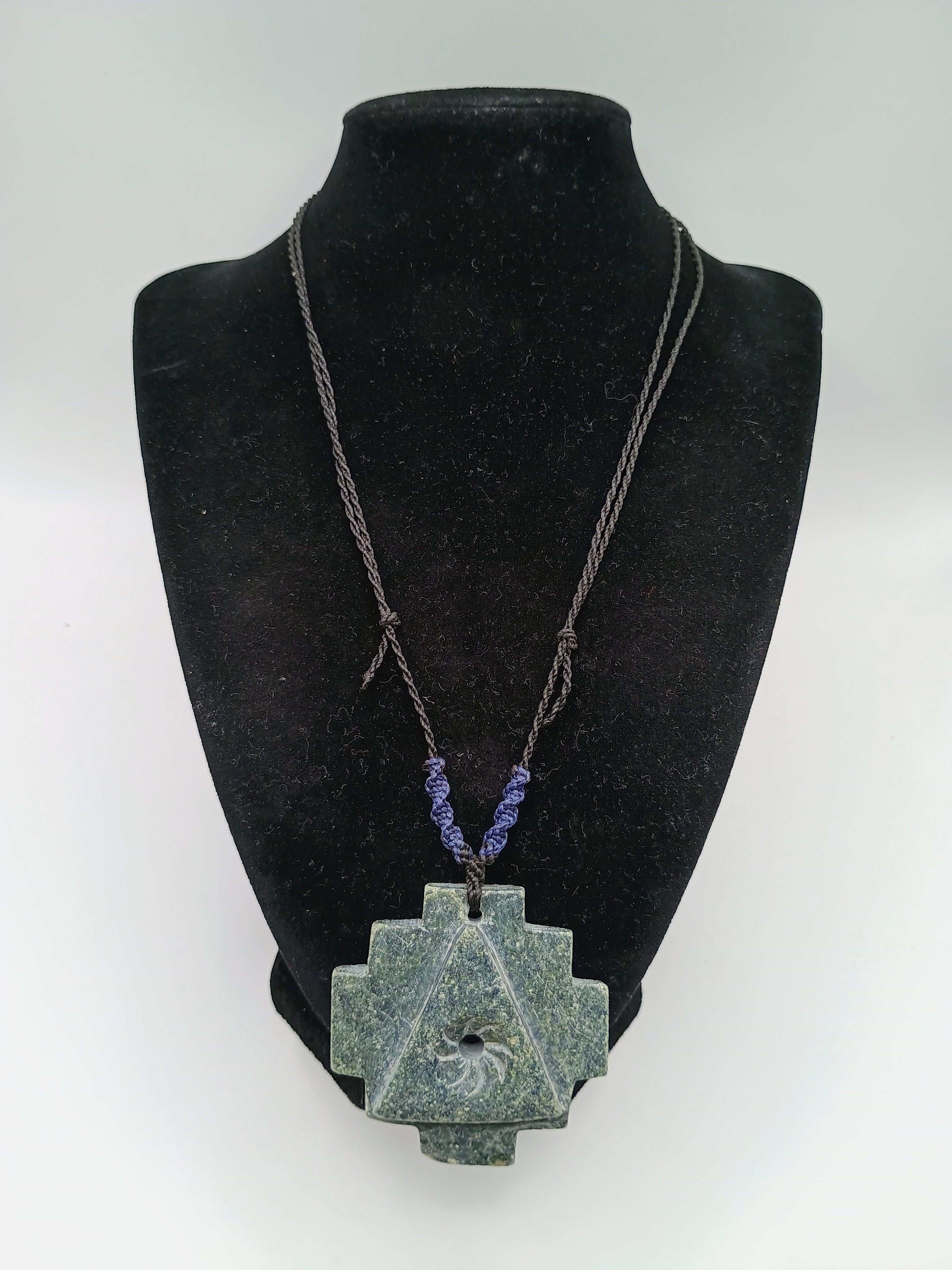 Peruvian Chakana Necklace Handmade Inca Cross Natural Stone