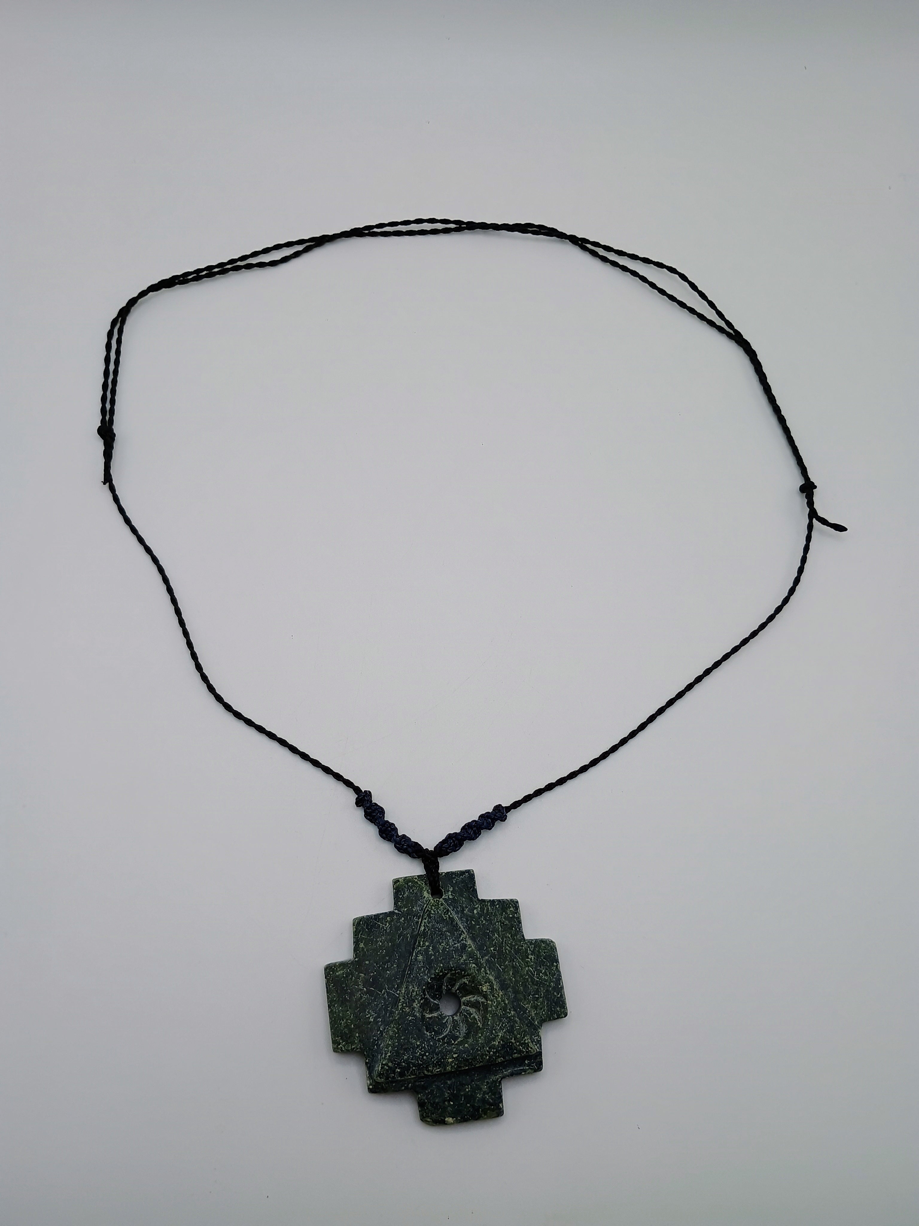 Peruvian Chakana Necklace Handmade Inca Cross Natural Stone