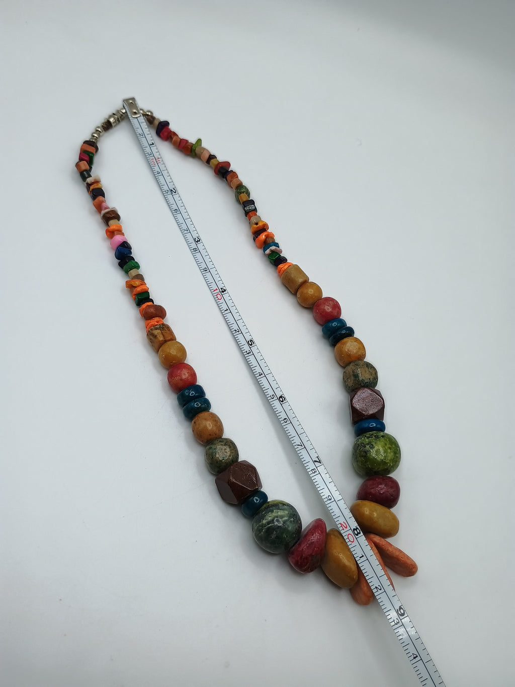 Handmade Necklace with Multicolored Natural Stone