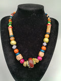 Multicolored Natural Stone Necklace Handmade Peruvian Craft