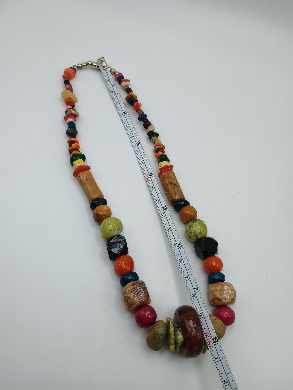 Multicolored Natural Stone Necklace Handmade Peruvian Craft