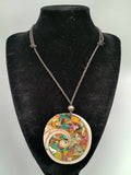 Handmade Mother-of-Pearl Necklace with Mosaic of Natural Stones