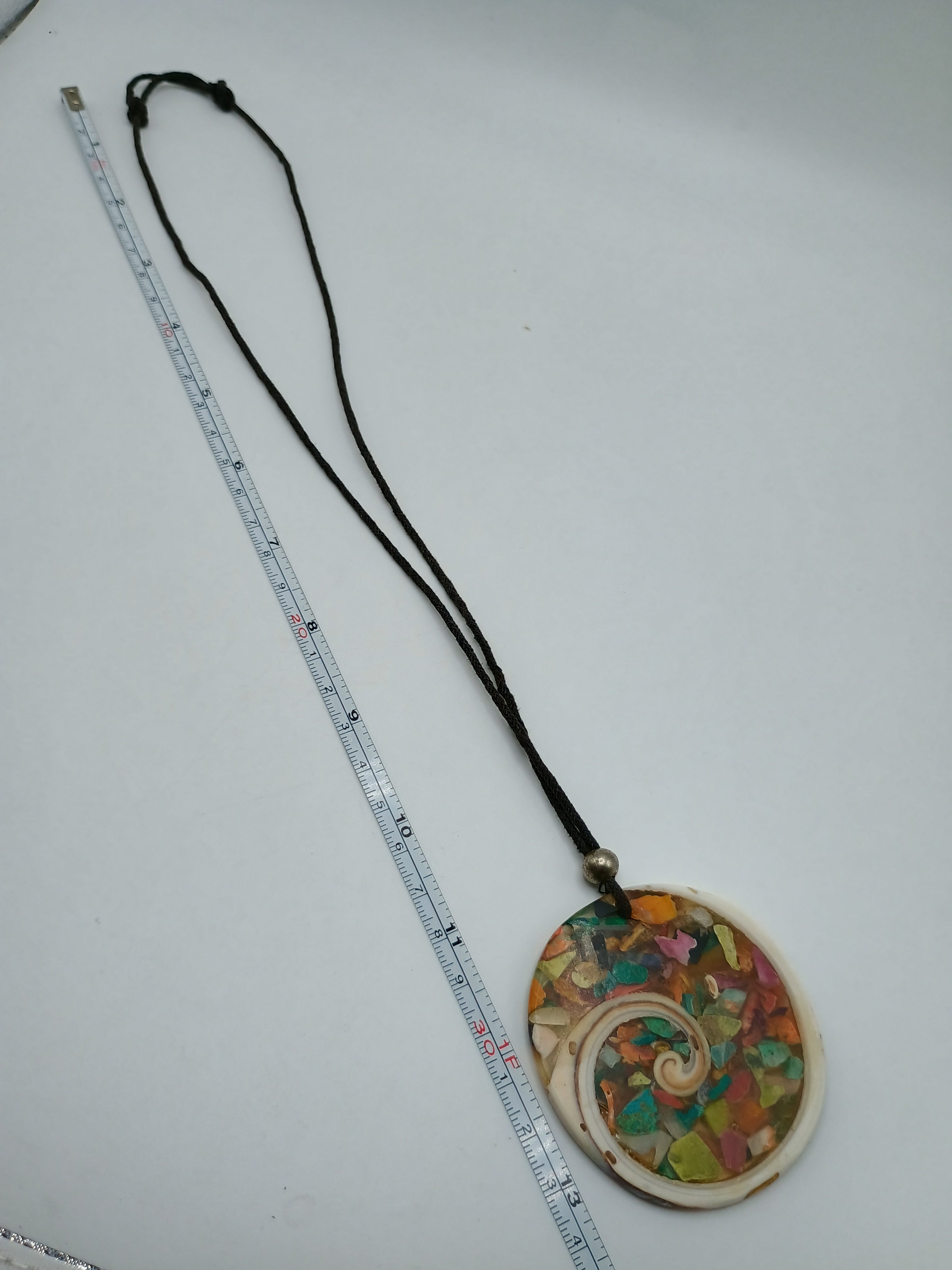 Handmade Mother-of-Pearl Necklace with Mosaic of Natural Stones
