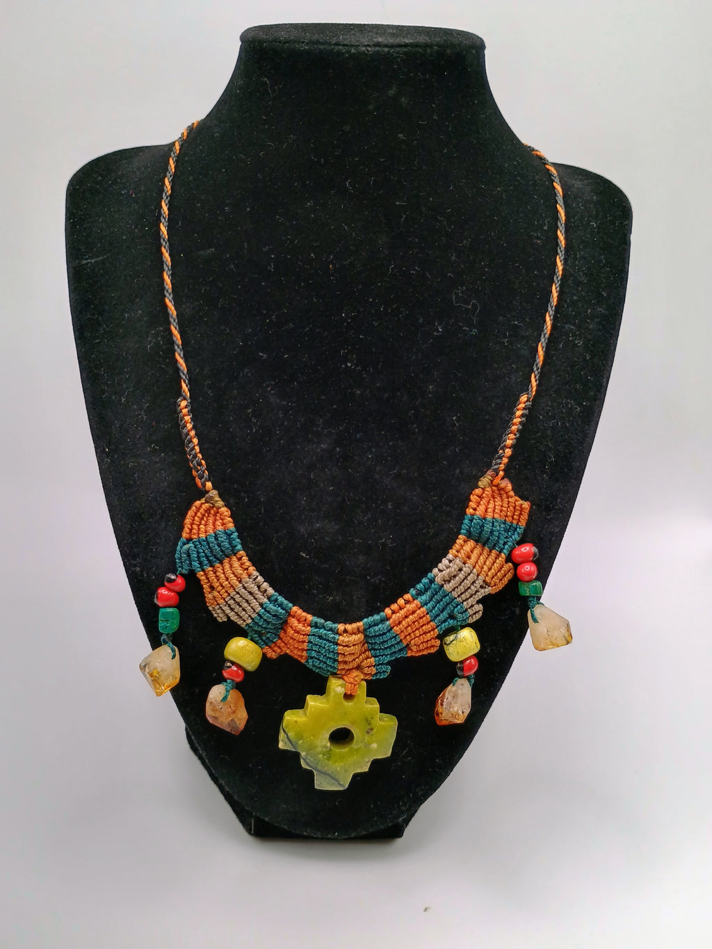 Chakana Macramé Handmade Natural Citrine Necklace