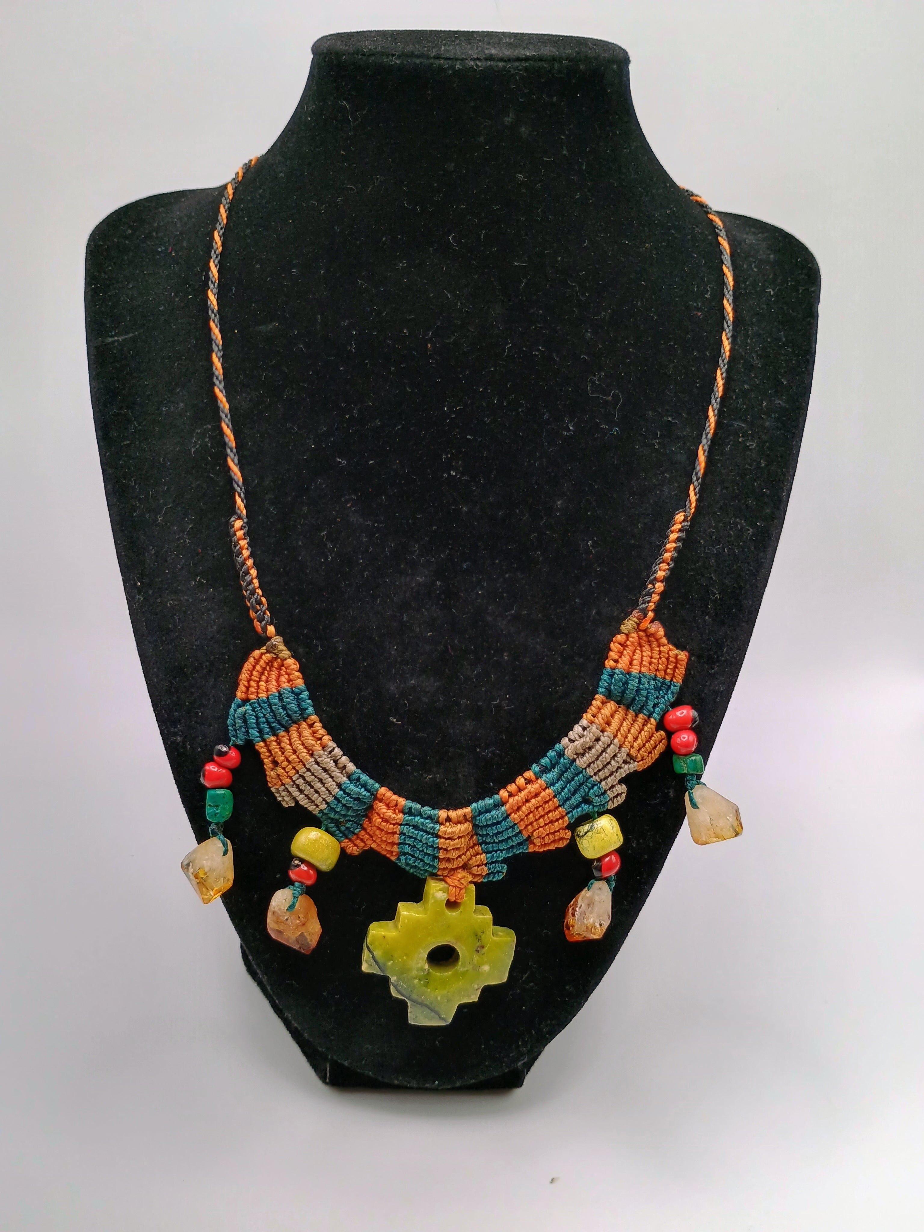 Chakana Macramé Handmade Natural Citrine Necklace