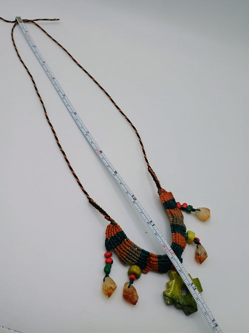 Chakana Macramé Handmade Natural Citrine Necklace