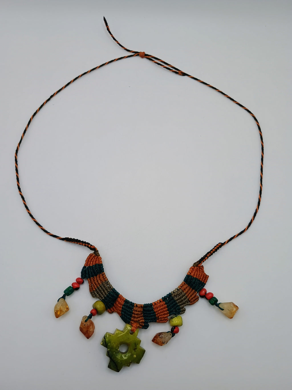 Chakana Macramé Handmade Natural Citrine Necklace