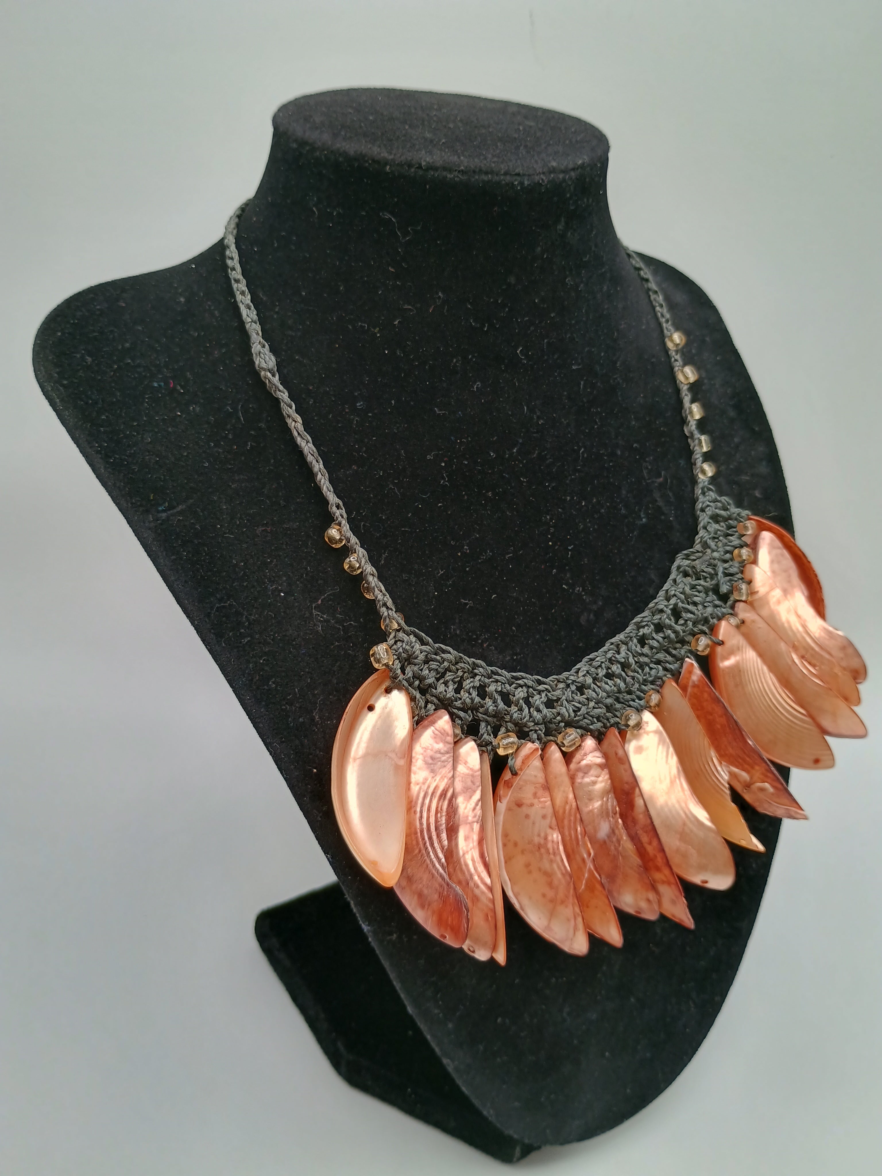 Handmade Macrame Necklace with Natural Seashells