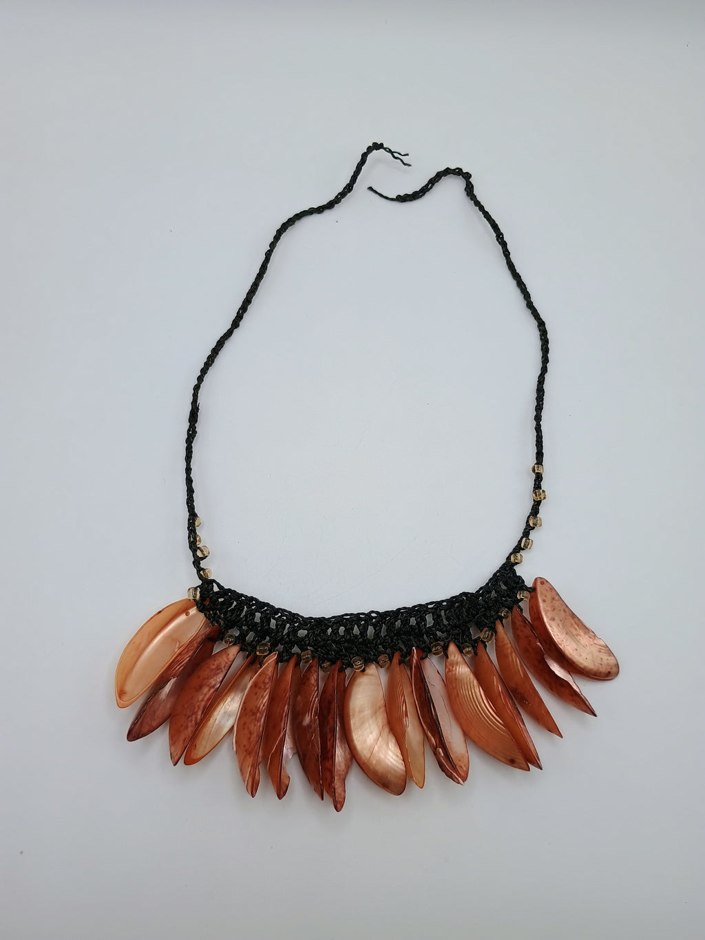 Handmade Macrame Necklace with Natural Seashells