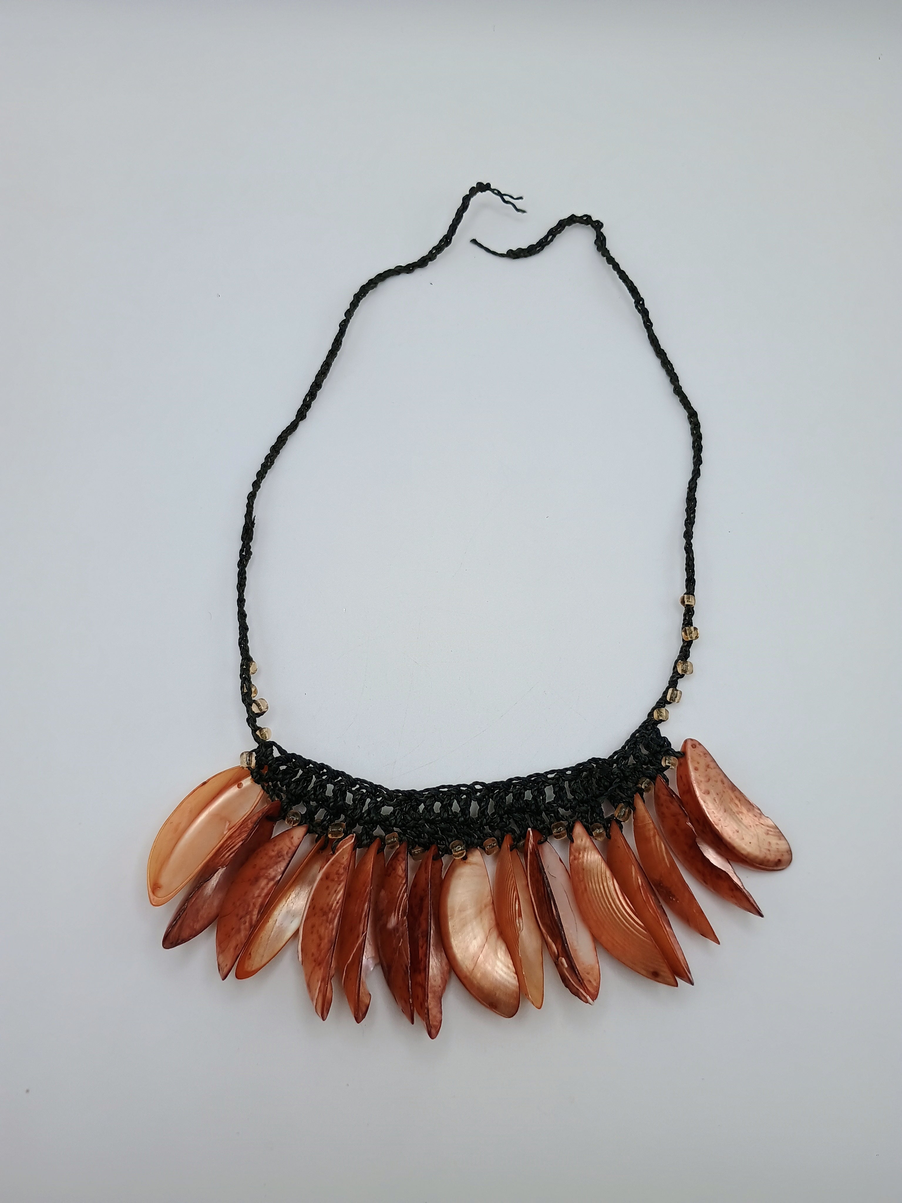Handmade Macrame Necklace with Natural Seashells