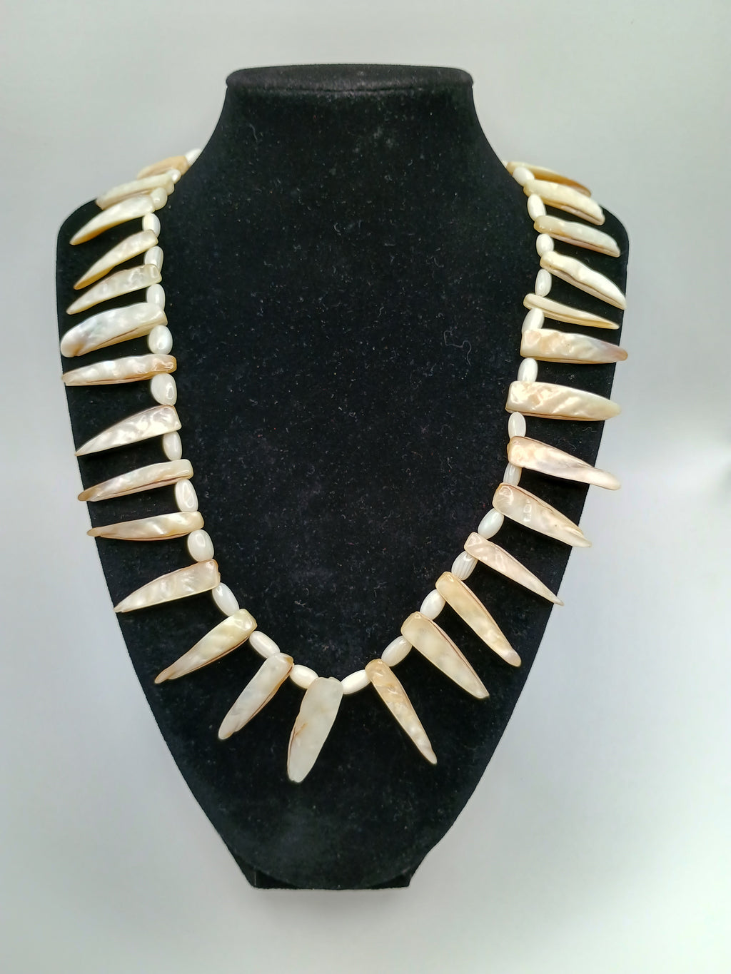 Natural Mother-of-Pearl Necklace, Handwoven Peruvian Craftsmanship