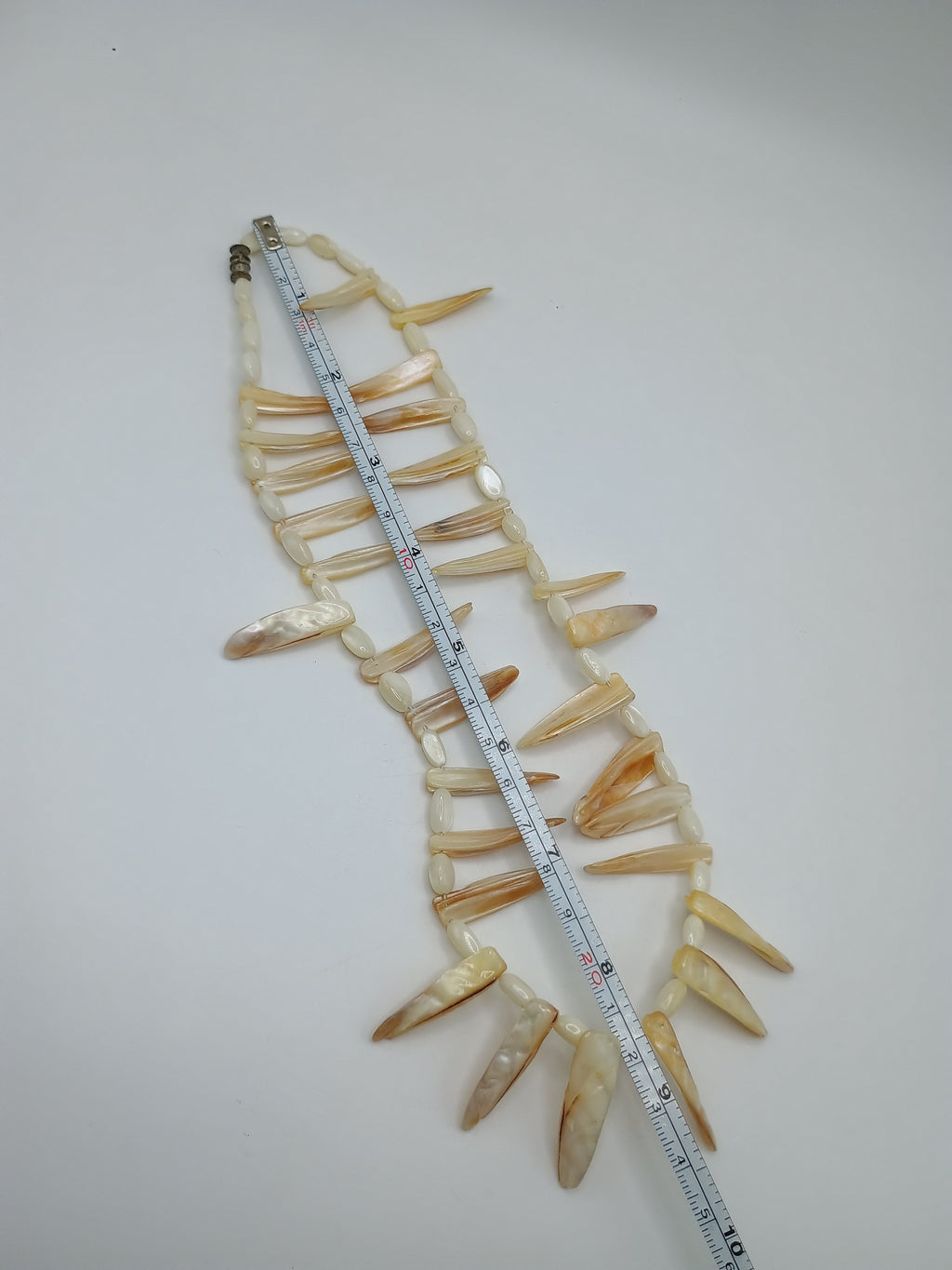 Natural Mother-of-Pearl Necklace, Handwoven Peruvian Craftsmanship