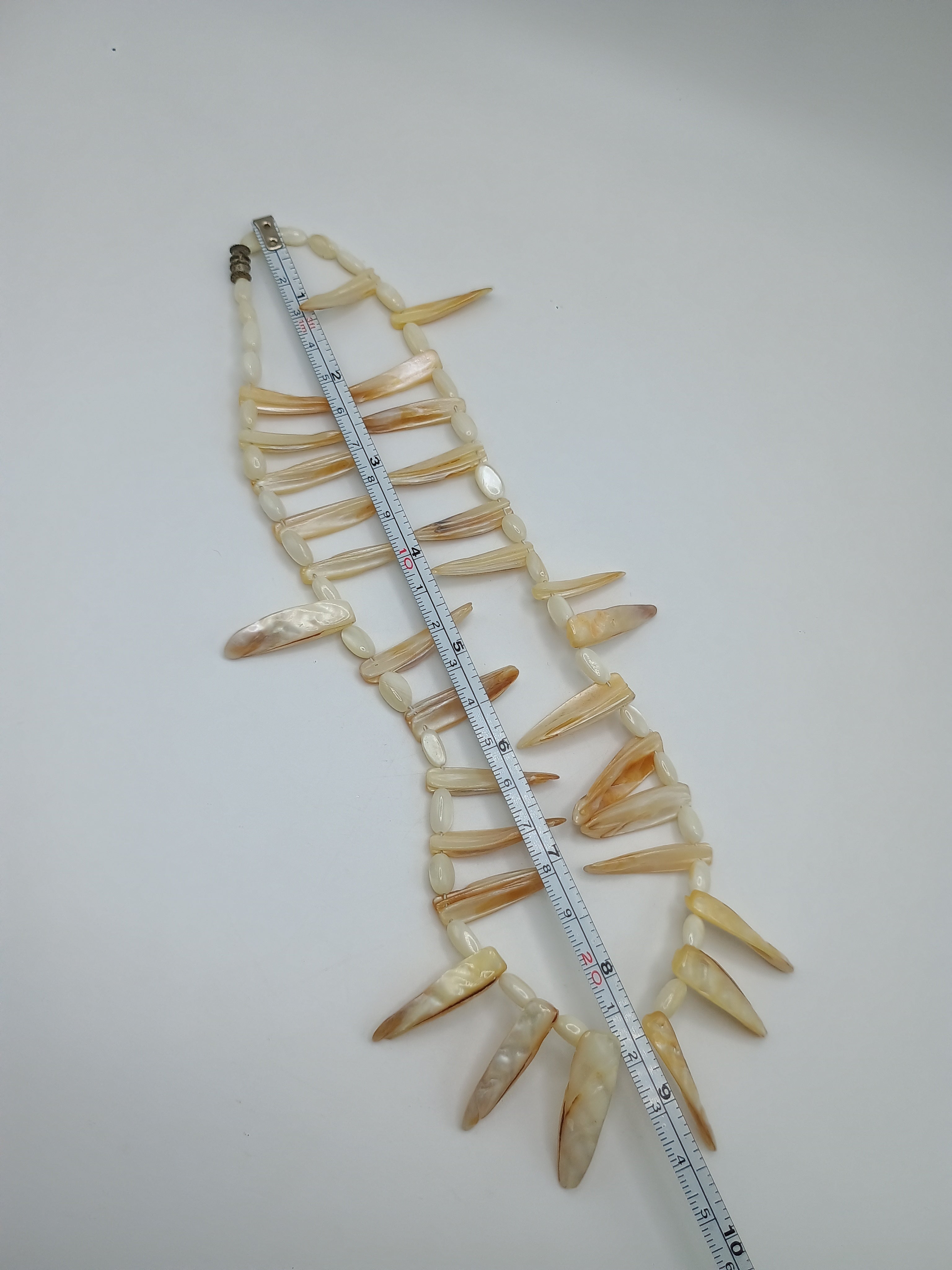 Natural Mother-of-Pearl Necklace, Handwoven Peruvian Craftsmanship