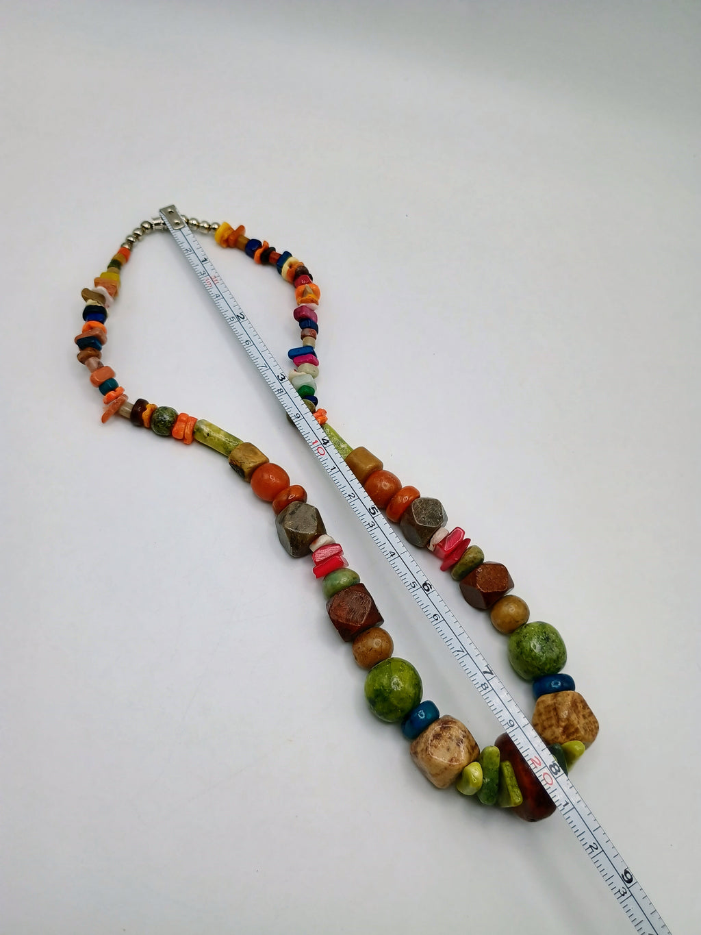Multicolor Natural Stone Necklace Handmade Peruvian Craft Cusco