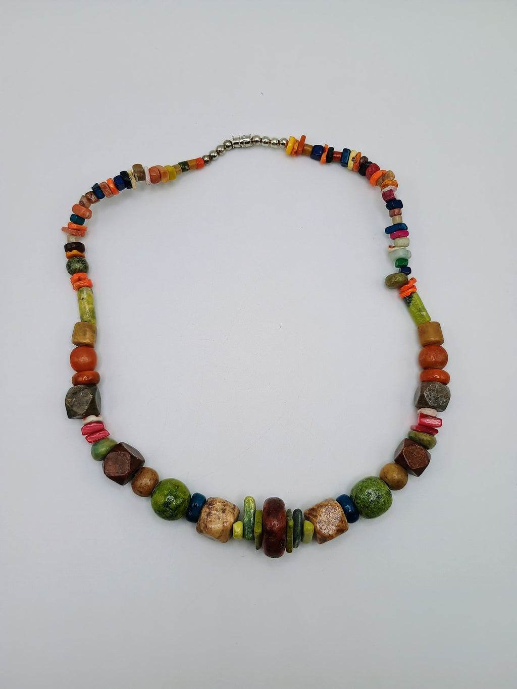 Multicolor Natural Stone Necklace Handmade Peruvian Craft Cusco