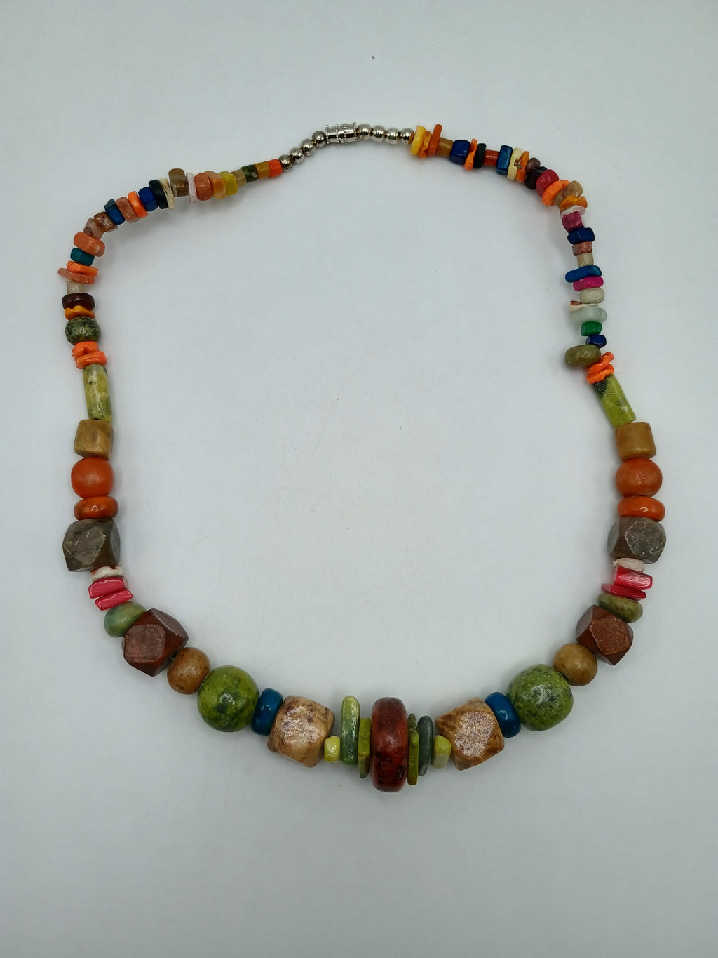 Multicolor Natural Stone Necklace Handmade Peruvian Craft Cusco