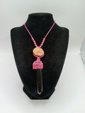 Handmade Macrame Necklace with Rainstone, Night Spiritual Amulet