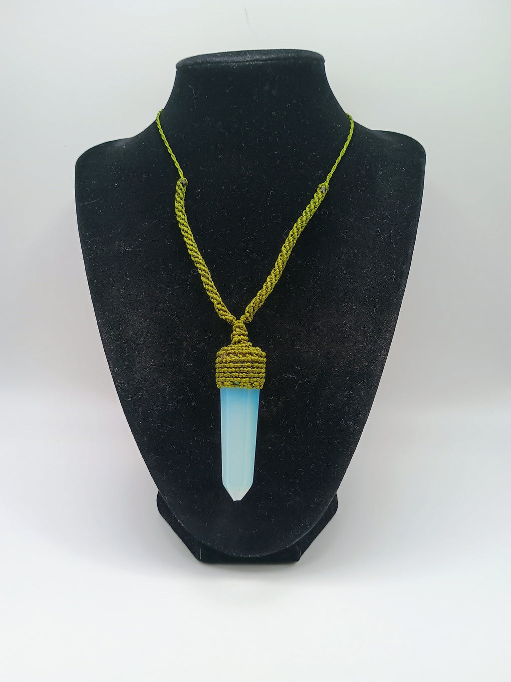 Natural Moonstone Necklace, Handmade Macrame Woven Spiritual Amulet