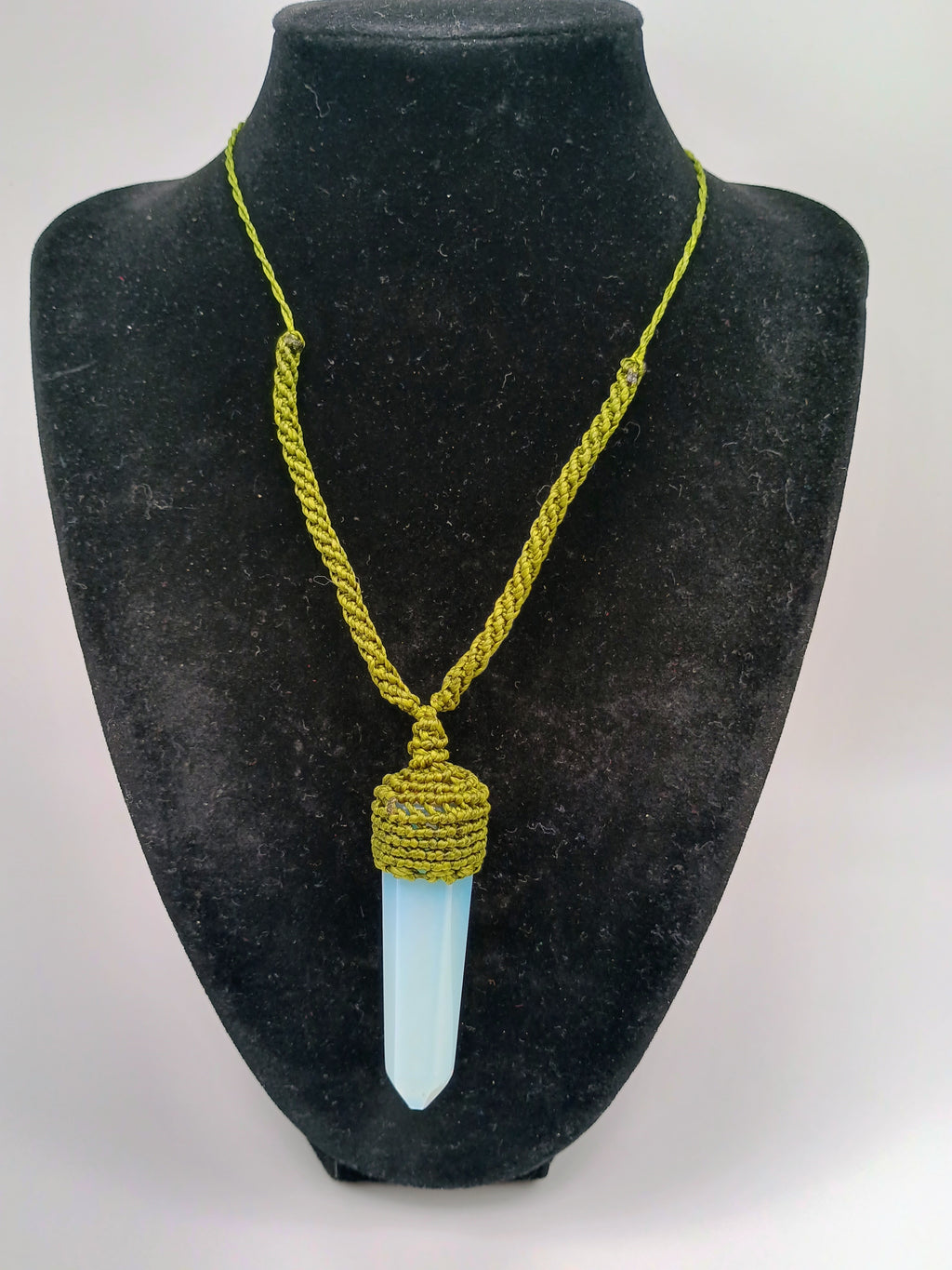 Natural Moonstone Necklace, Handmade Macrame Woven Spiritual Amulet