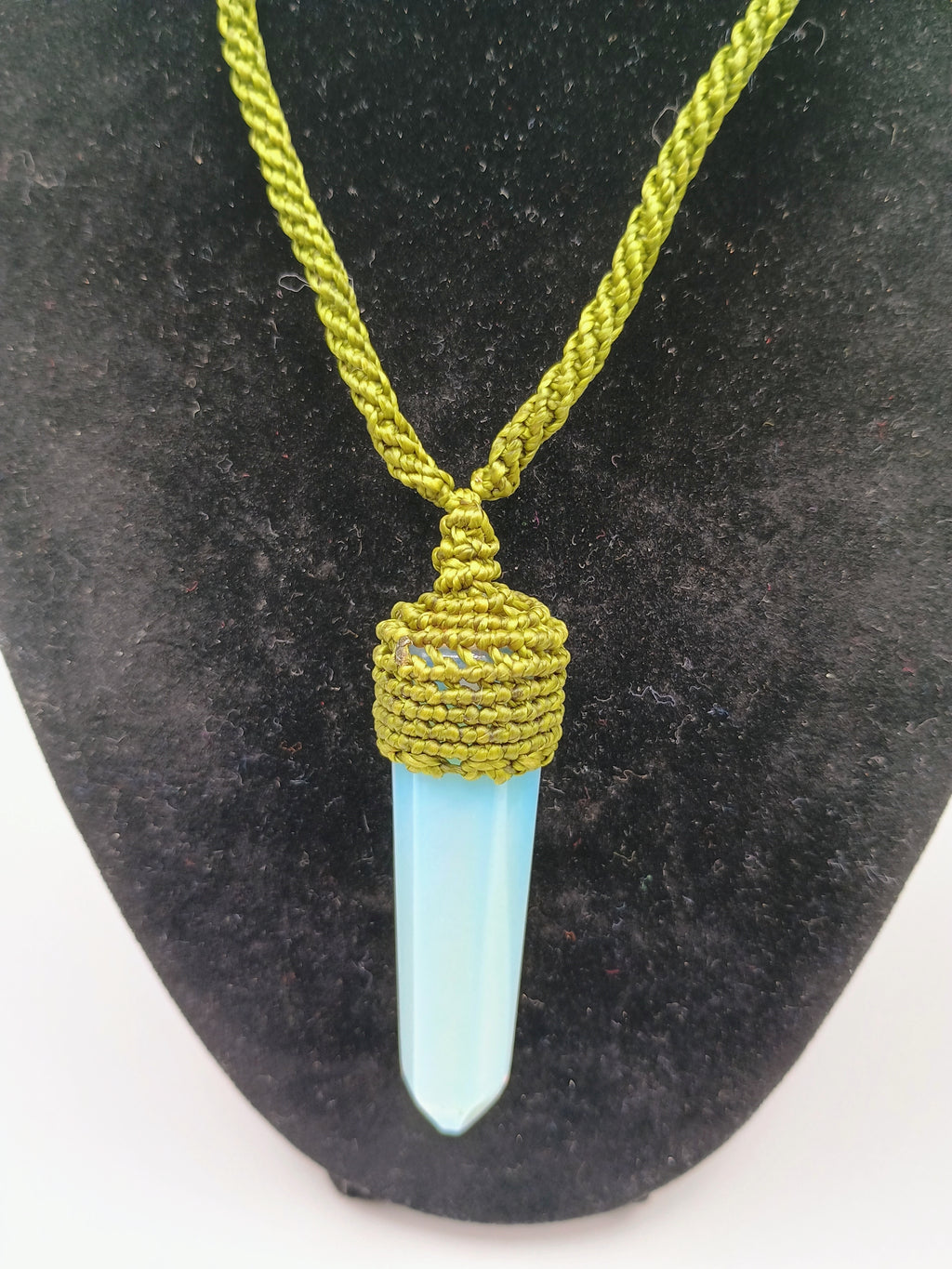 Natural Moonstone Necklace, Handmade Macrame Woven Spiritual Amulet