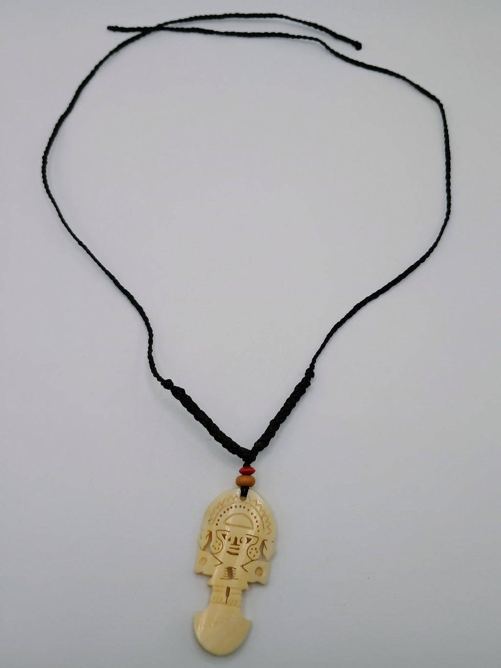Handmade Tumi Necklace, Hand-Carved Bone Pendant