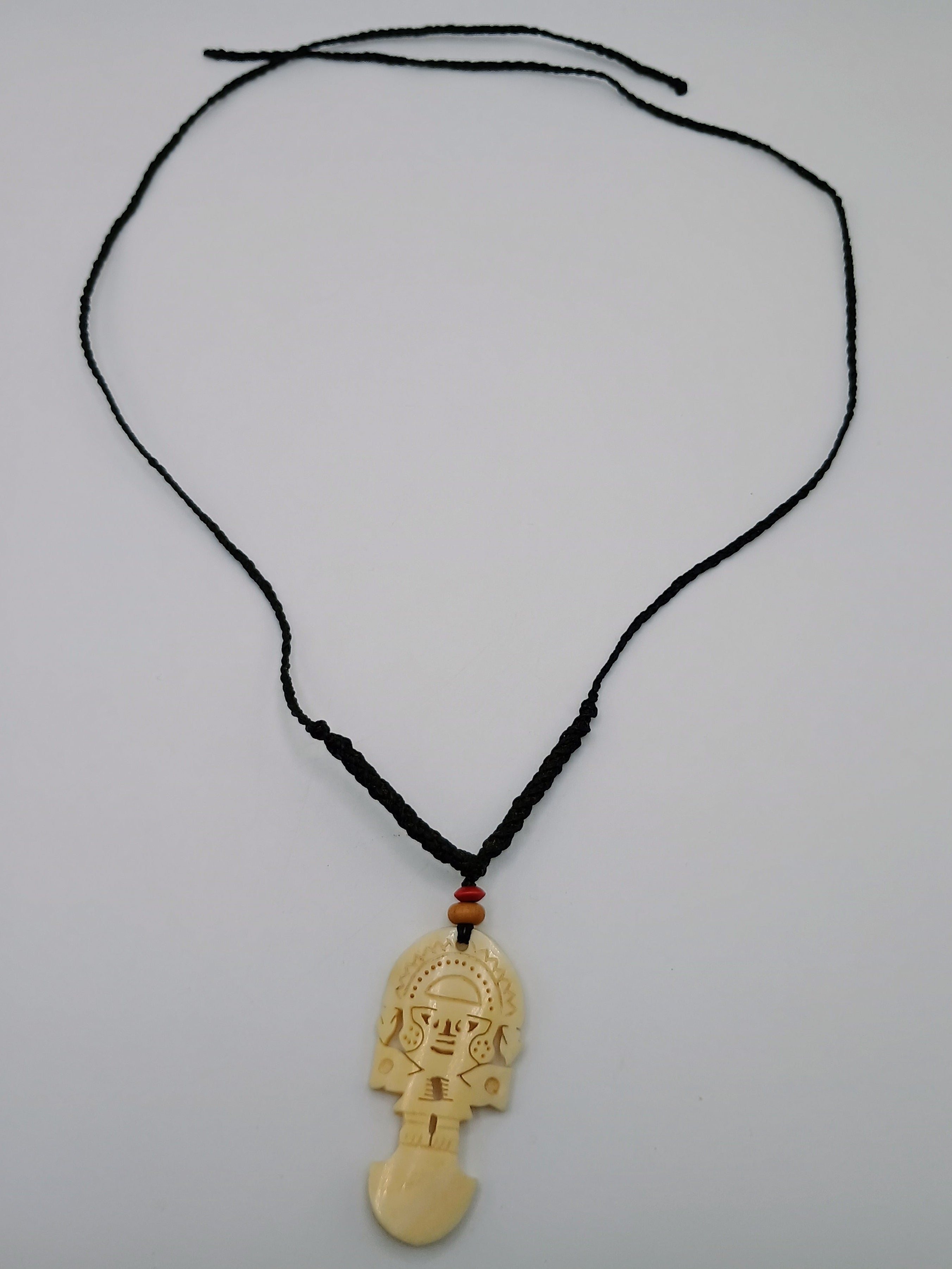 Handmade Tumi Necklace, Hand-Carved Bone Pendant