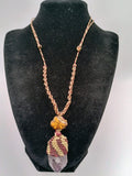 Natural Amethyst Necklace Macrame Handwoven Stone Healing Tranquility