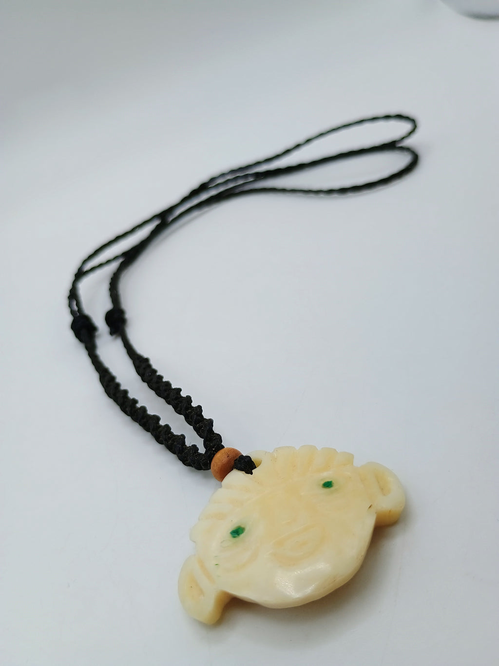 Hand-carved Tumi necklace, protection symbol, macrame cord