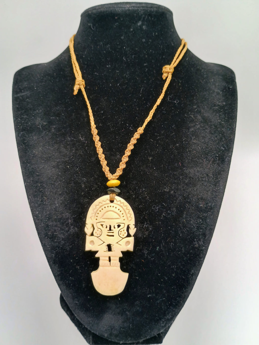 Peruvian Handmade Macrame Woven Tumi Necklace, Amulet for Protection and Luck