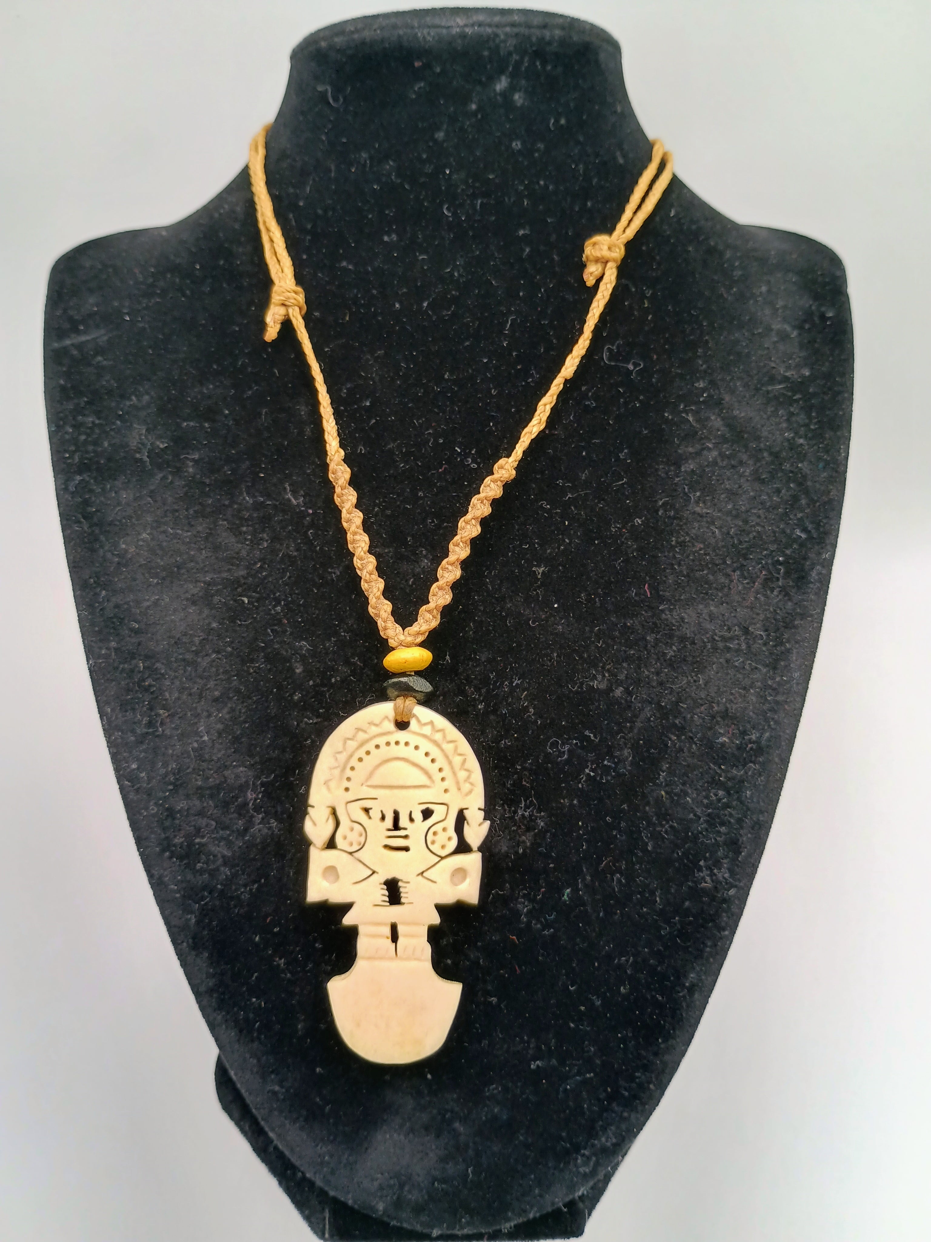 Peruvian Handmade Macrame Woven Tumi Necklace, Amulet for Protection and Luck