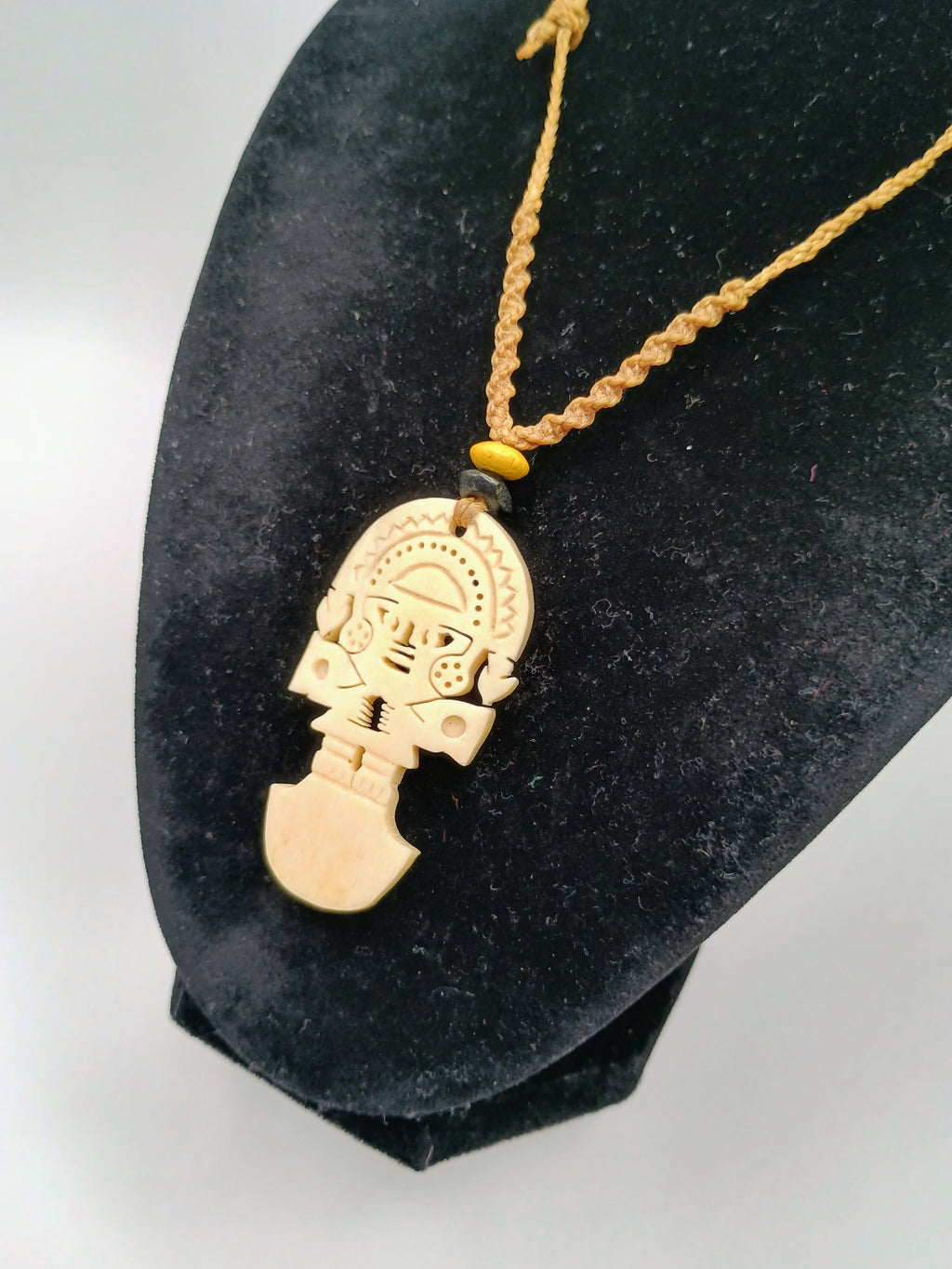 Peruvian Handmade Macrame Woven Tumi Necklace, Amulet for Protection and Luck