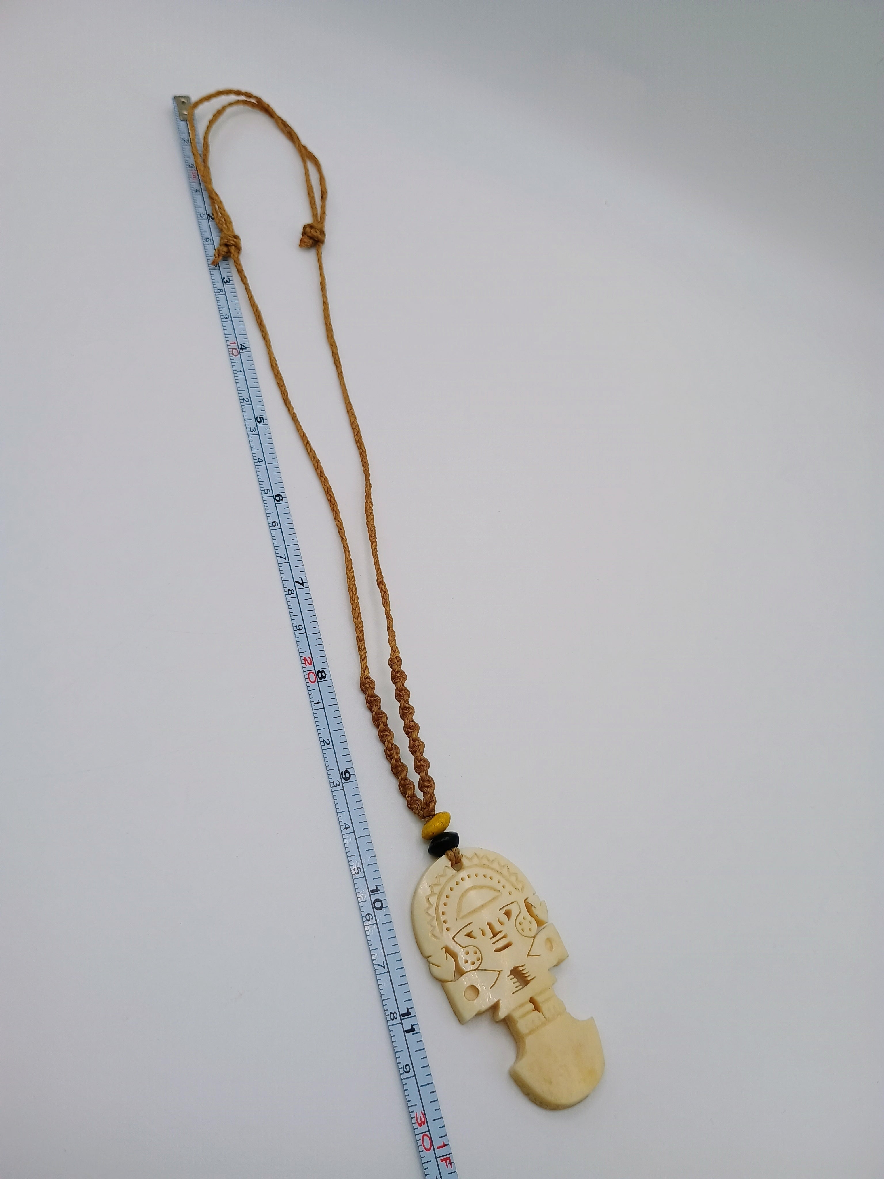 Peruvian Handmade Macrame Woven Tumi Necklace, Amulet for Protection and Luck