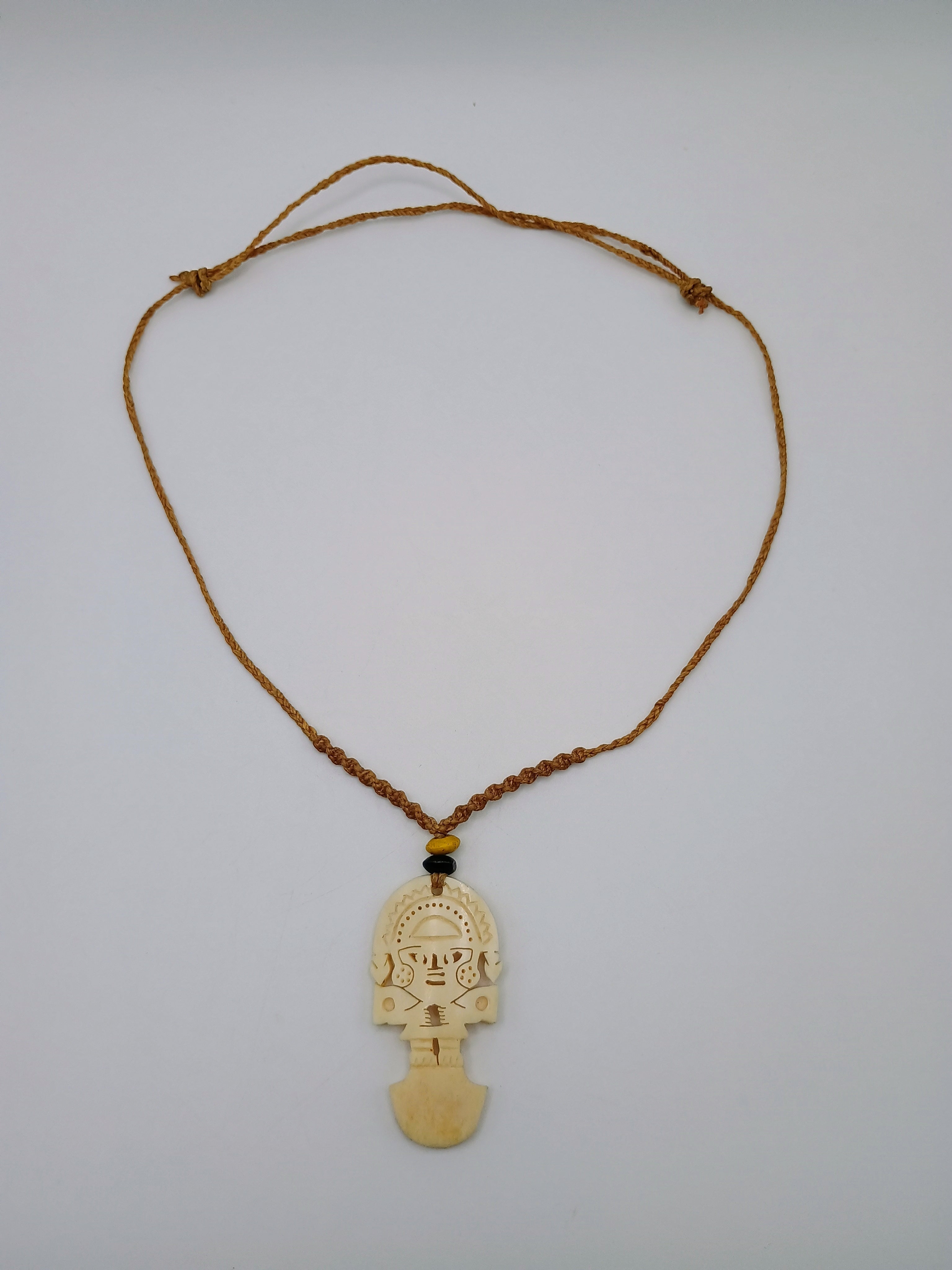 Peruvian Handmade Macrame Woven Tumi Necklace, Amulet for Protection and Luck
