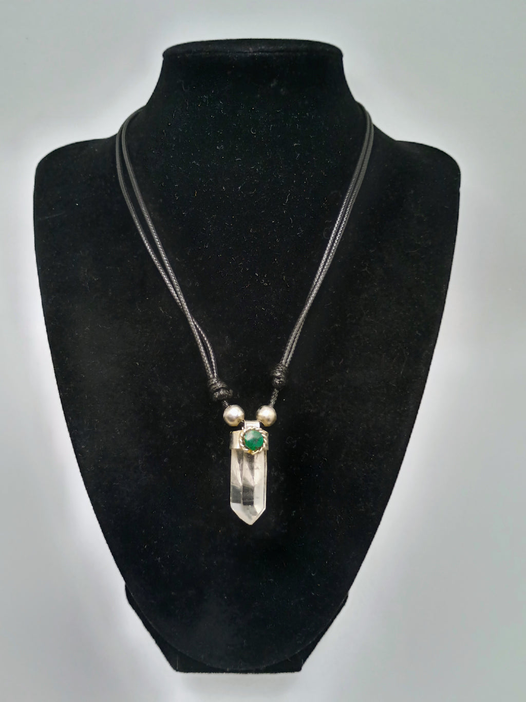 Handmade Natural Crystal Quartz Point Necklace Pendant