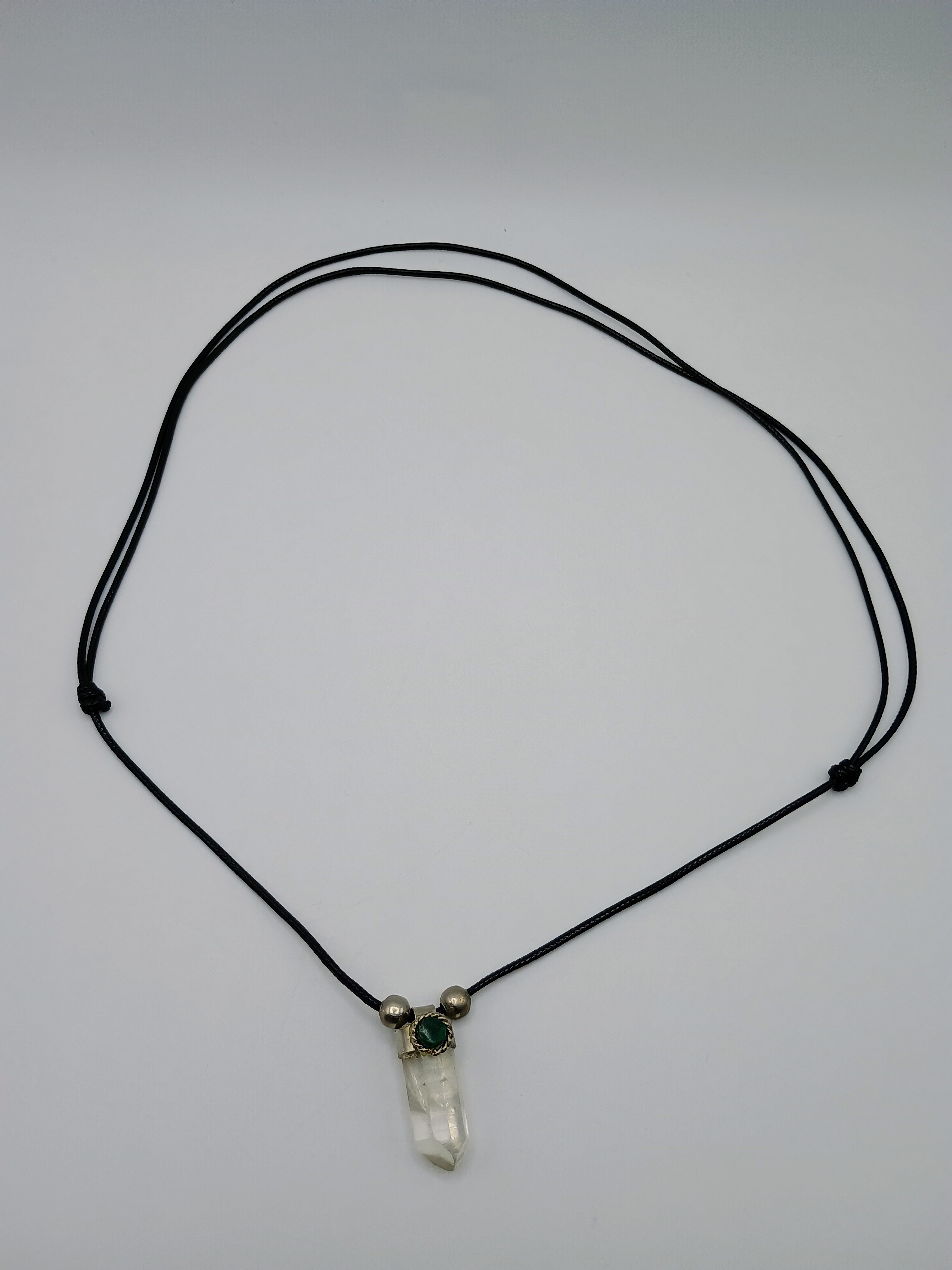 Handmade Natural Crystal Quartz Point Necklace Pendant