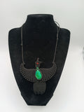 Handmade Macrame Condor Necklace, Andean Bird Pendant, Natural Turquoise