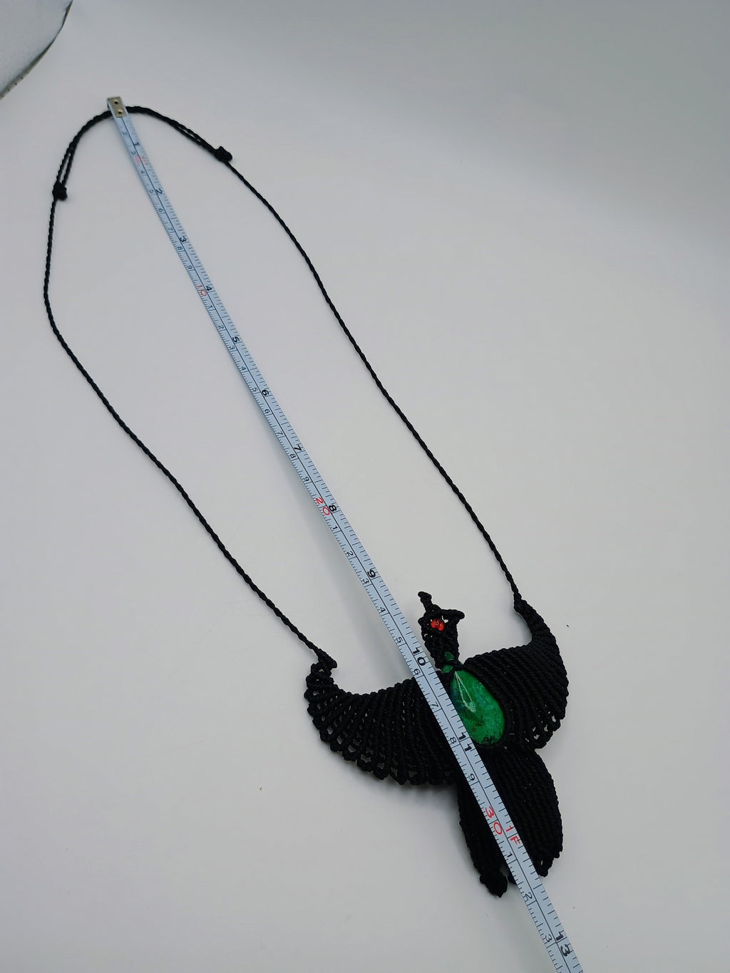 Handmade Macrame Condor Necklace, Andean Bird Pendant, Natural Turquoise