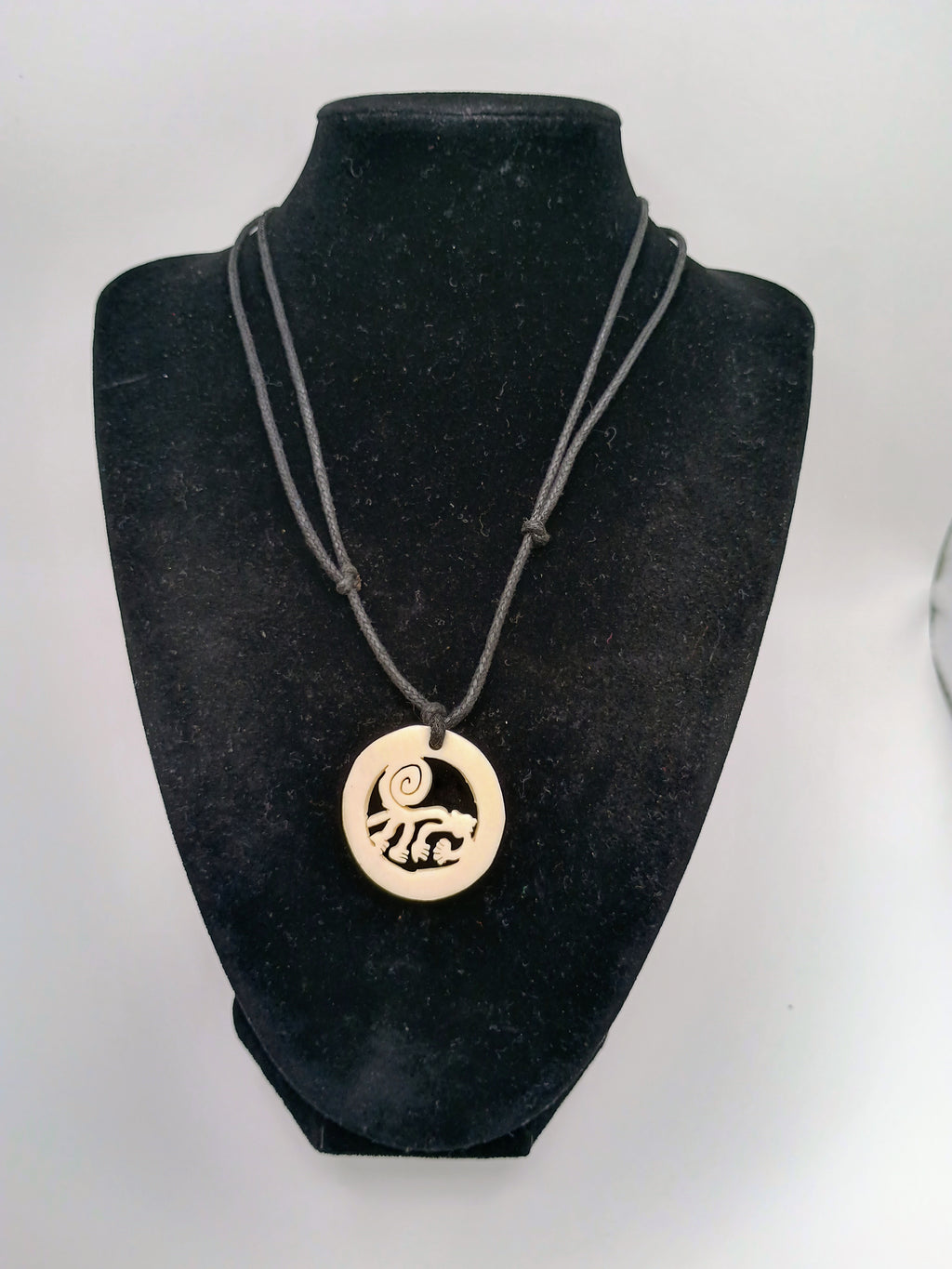 Monkey Necklace Nazca Lines Macrame Hand Woven Pendant Unisex