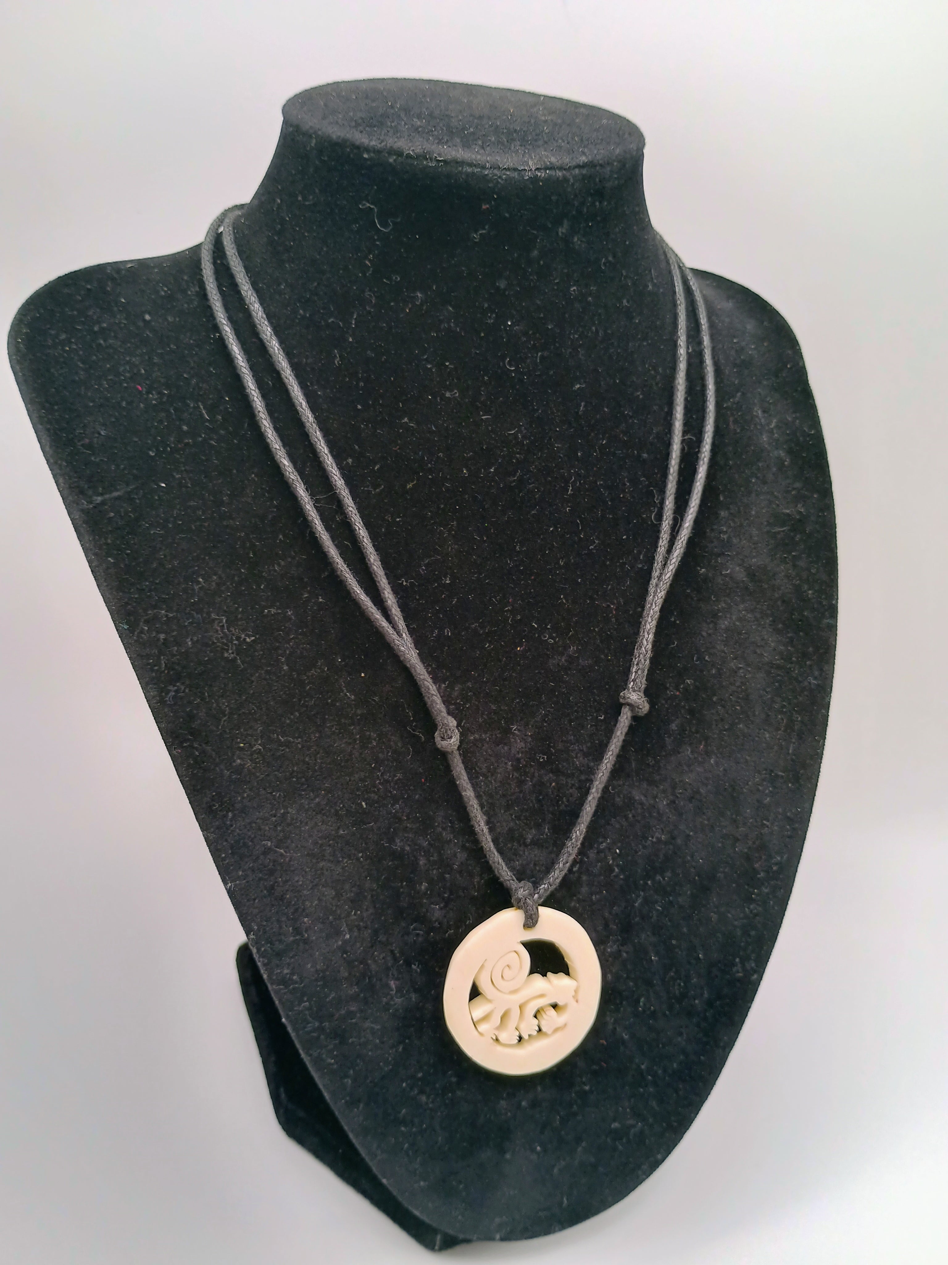 Monkey Necklace Nazca Lines Macrame Hand Woven Pendant Unisex