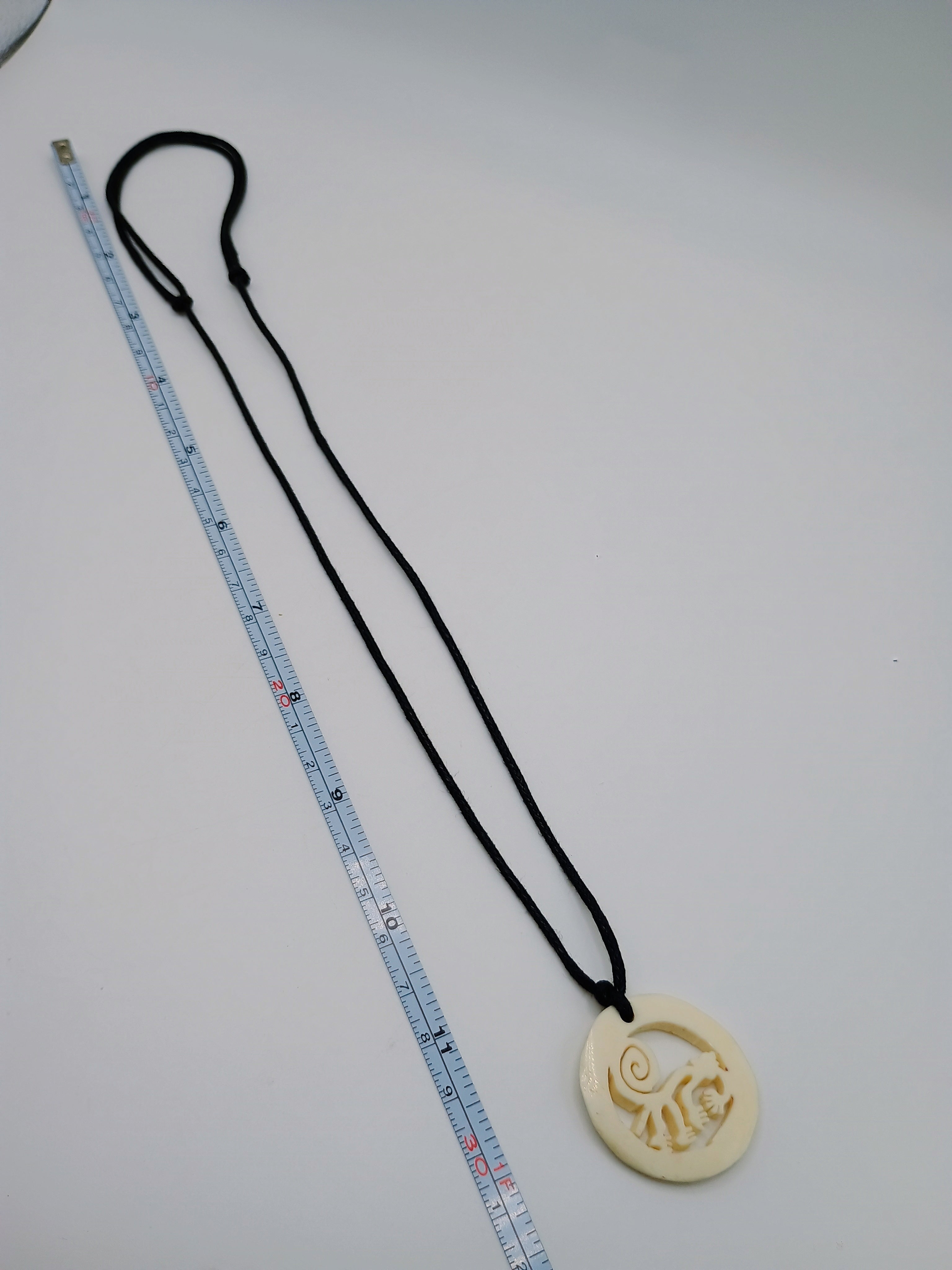Monkey Necklace Nazca Lines Macrame Hand Woven Pendant Unisex
