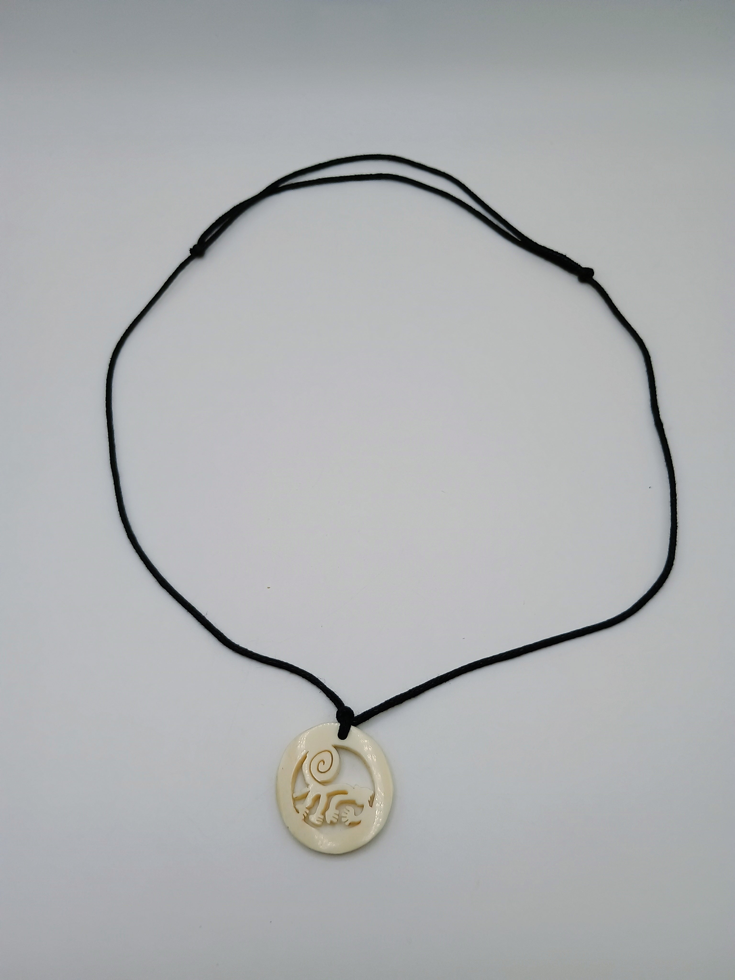 Monkey Necklace Nazca Lines Macrame Hand Woven Pendant Unisex