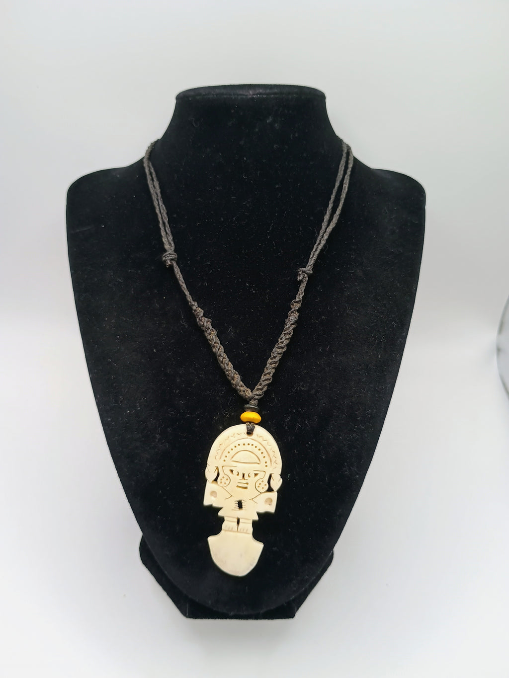 Hand-carved Macrame Tumi Necklace, Protection Amulet, Chavín Culture