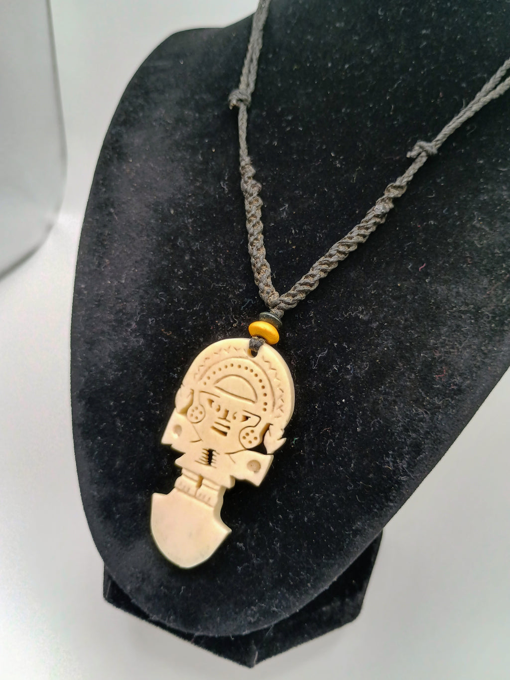 Hand-carved Macrame Tumi Necklace, Protection Amulet, Chavín Culture