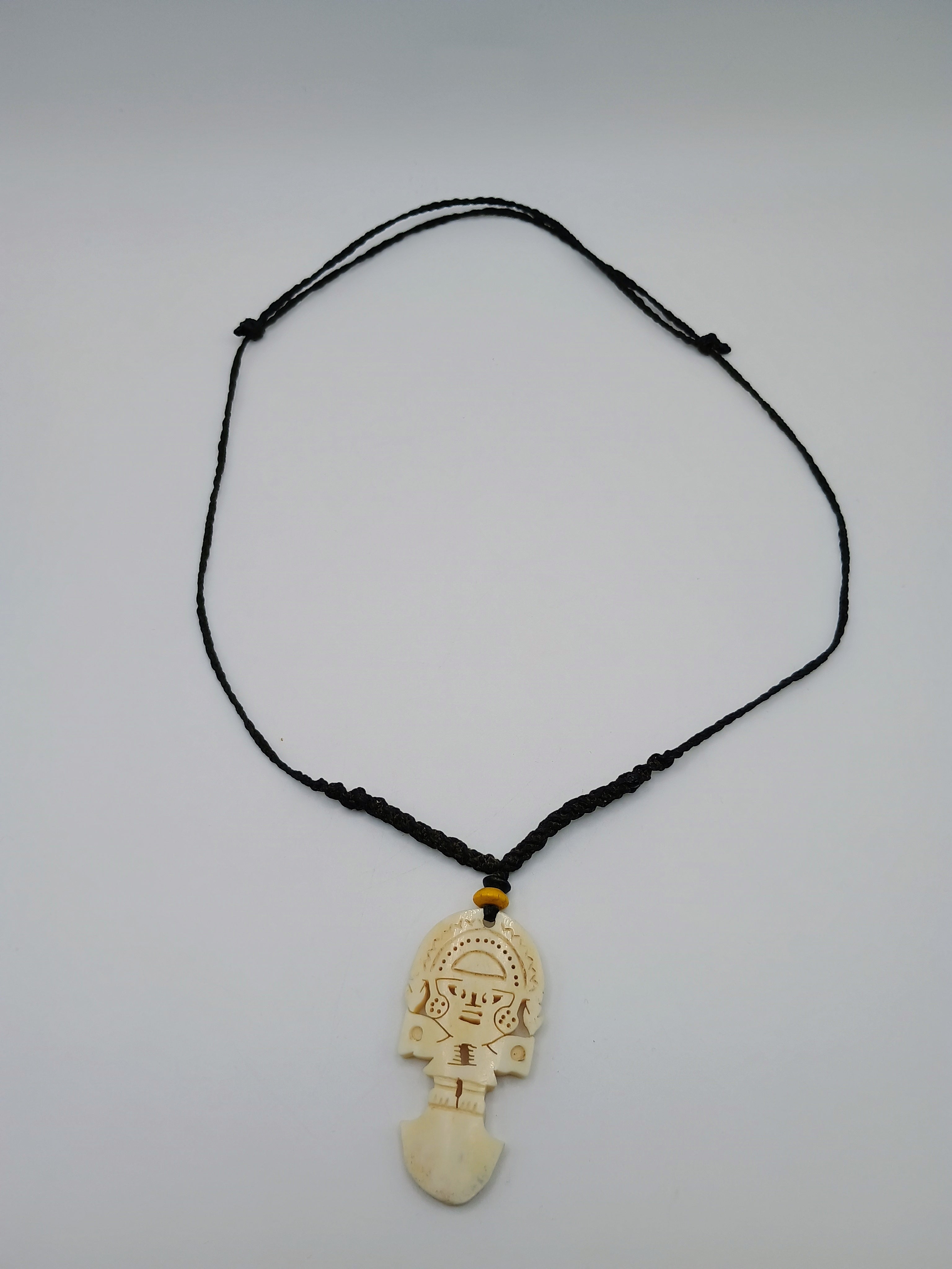 Hand-carved Macrame Tumi Necklace, Protection Amulet, Chavín Culture