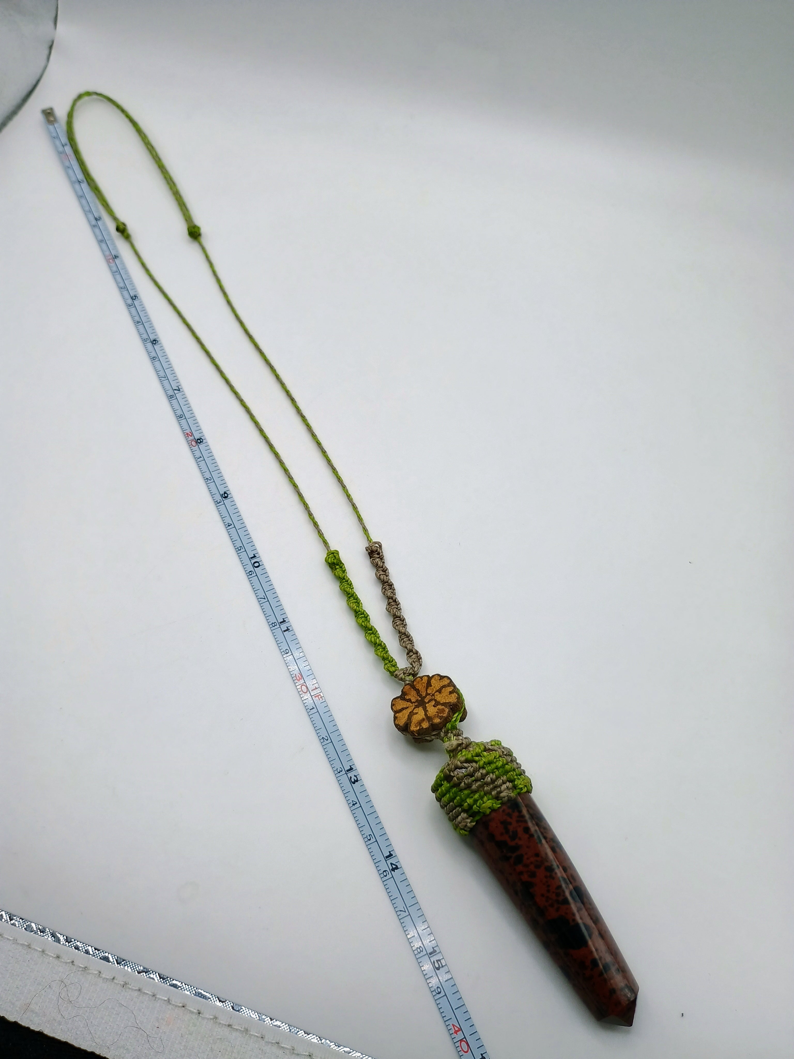 Macrame Necklace with Natural Stone Leopard Print - Peruvian Handicraft