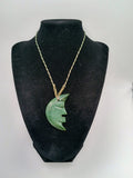 Moon Necklace, Natural Stone, Hand-Carved, Macrame