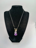 Handmade Natural Amethyst Necklace Pendant with Adjustable Cord