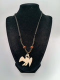 Macrame Necklace, Handmade Spiritual Carved Angel Pendant, Protection Necklace