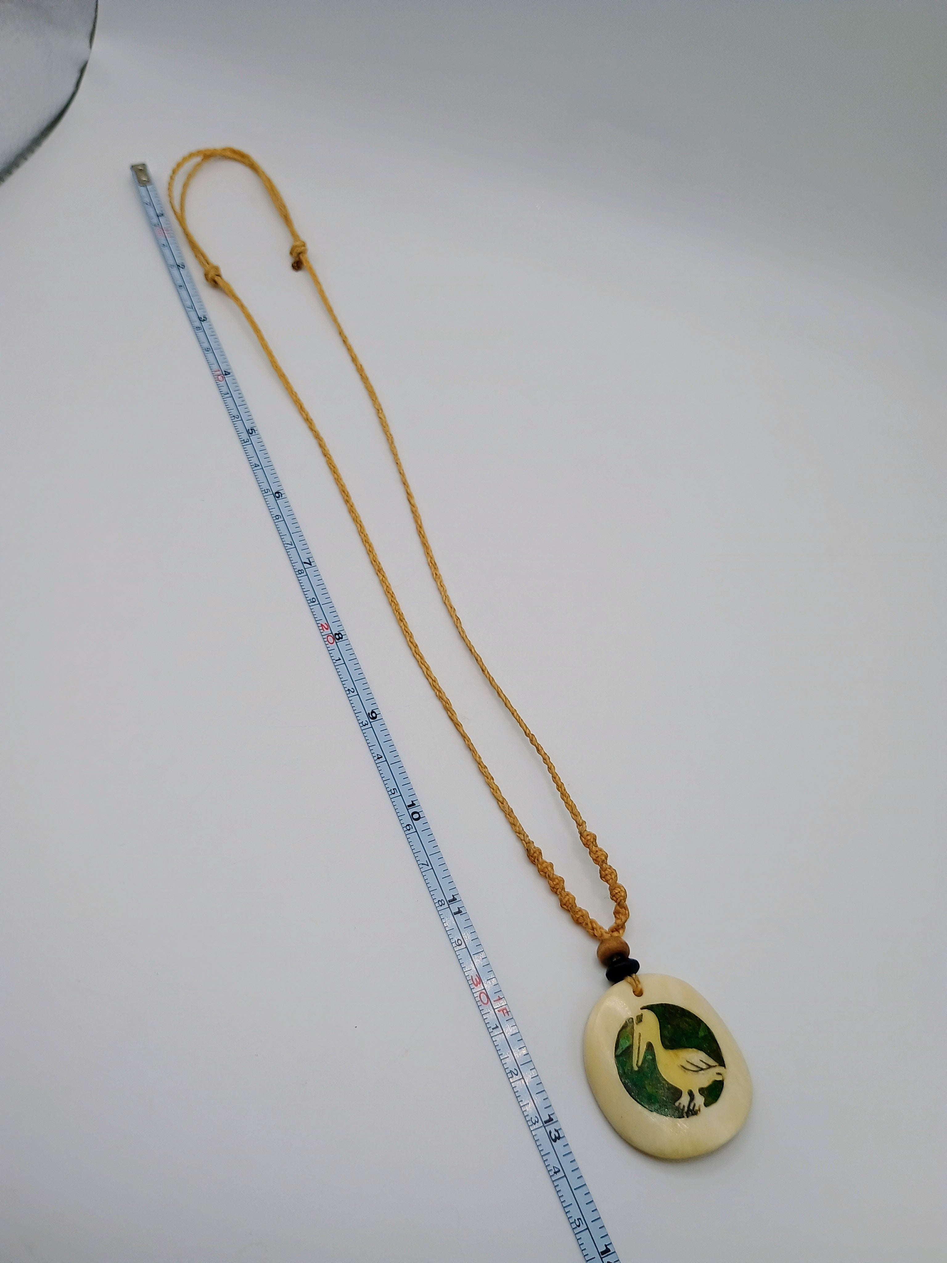 Hand-woven Macrame Necklace with Duck Pendant - Waterfowl